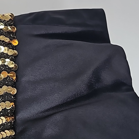 Barbara Chodos for Michael Marcella Gold Sequined+Black Taffeta Evening Jacket - Picture 10 of 17